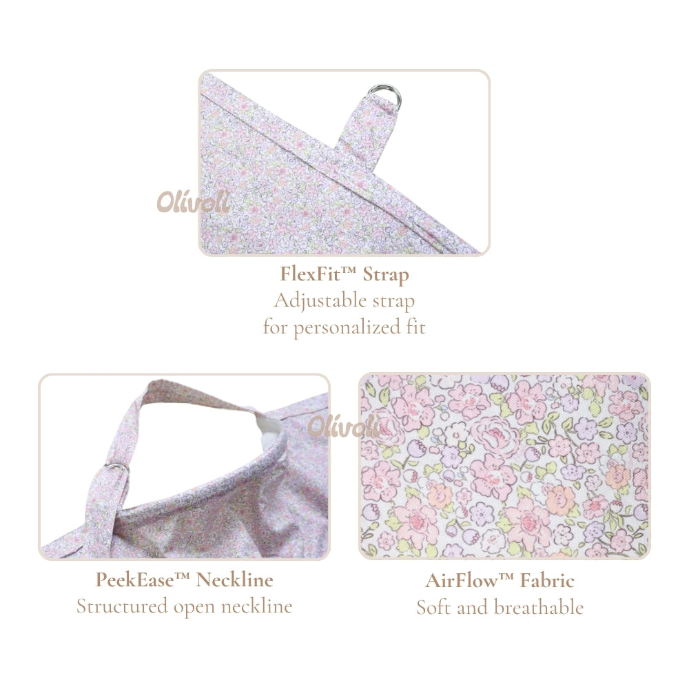 Olivoli Signature Nursing Cover - Fleur Rosee