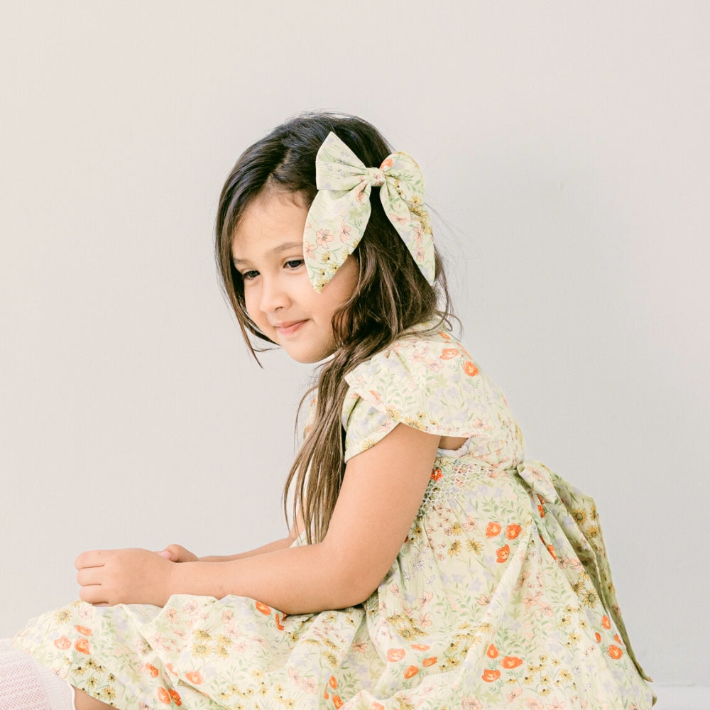 Leaf Lili Whispering Meadow Kids Hair Accessories - Long Tail Hair Bow