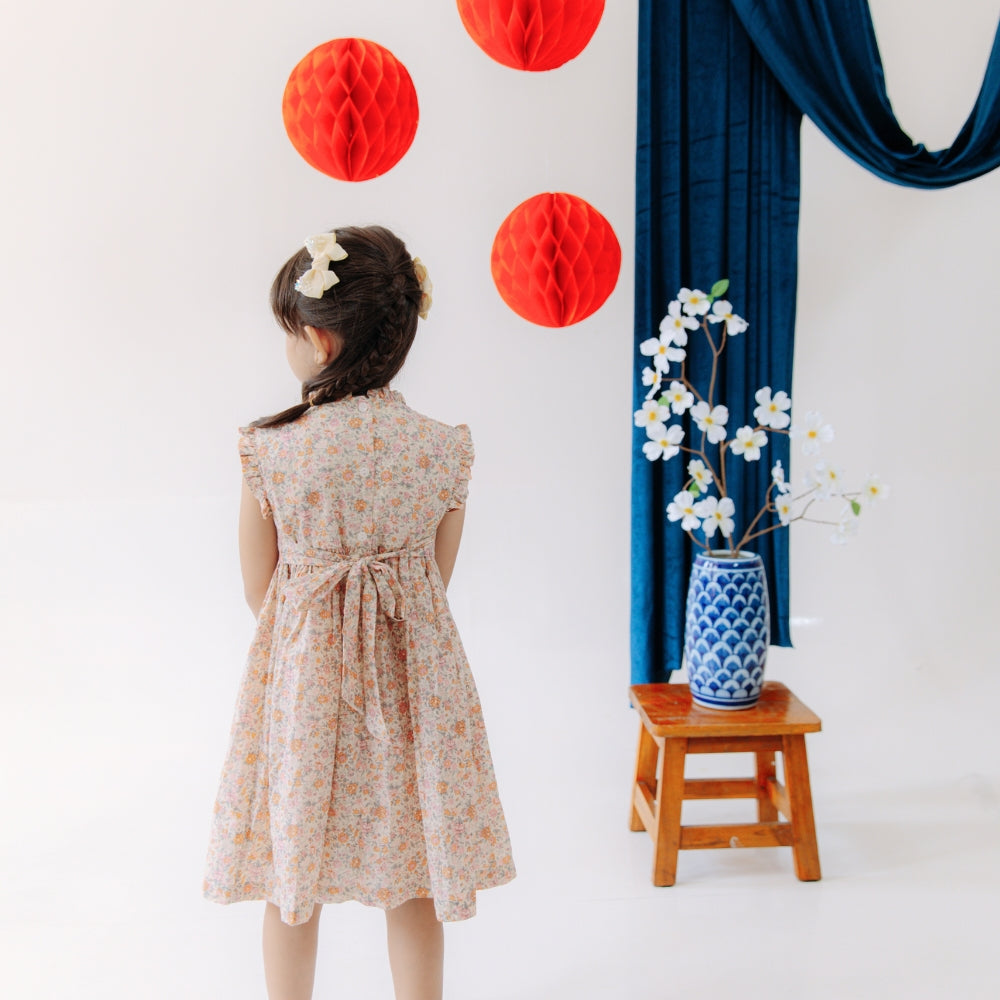 Leaf Lili Golden Bloom Kids Dress - Beryl